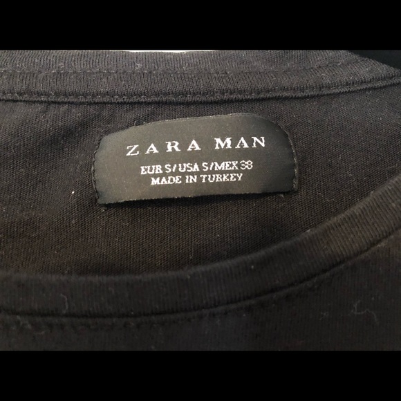 Men’s Zara Black Sequin Skull Tee Shirt Small - Picture 3 of 3